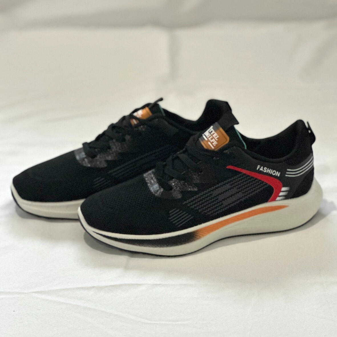 Running Outdoor men’s black-orange Shoes Lightweight Sneakers