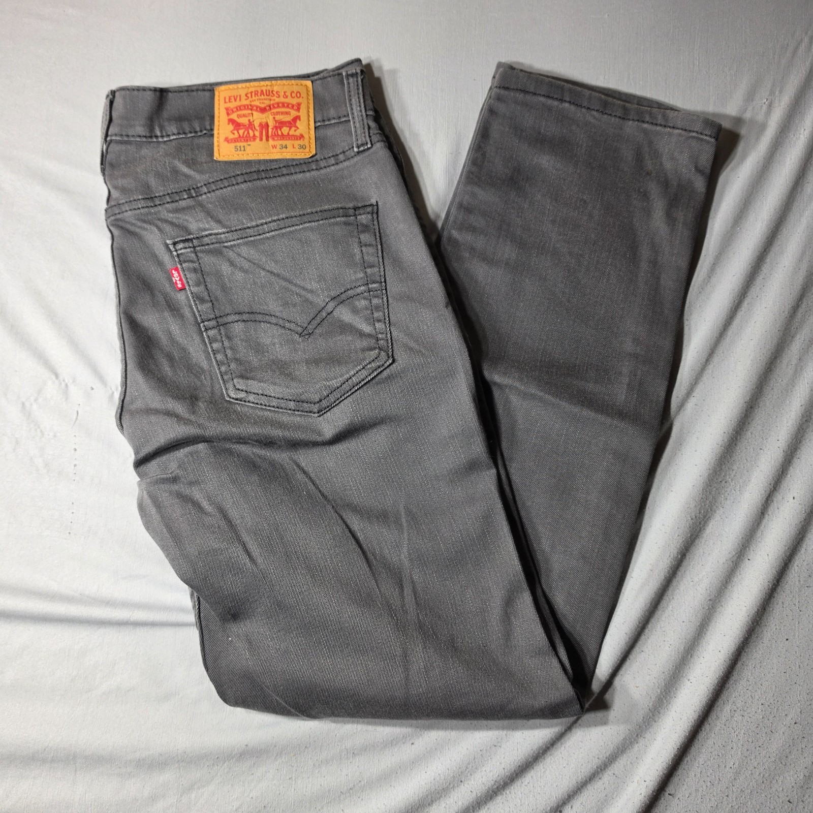 Levi’s 511 Jeans 34×30 Wash Grey Slim Fit Stretch Denim Pants