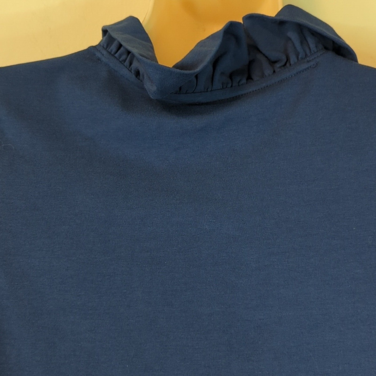 NWT Ana Clare Sophia Ruffle Neck Dress Navy XS