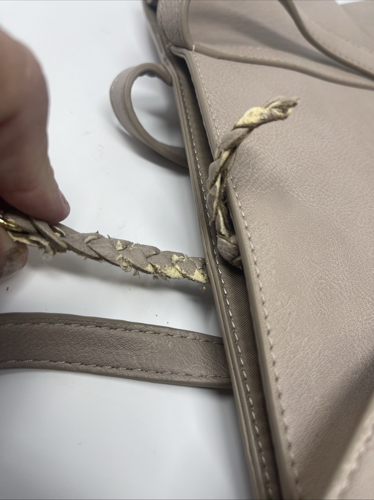 Big Buddha Tote Bag Purse Handbag Beige Tassel Large WhipStitch Boho