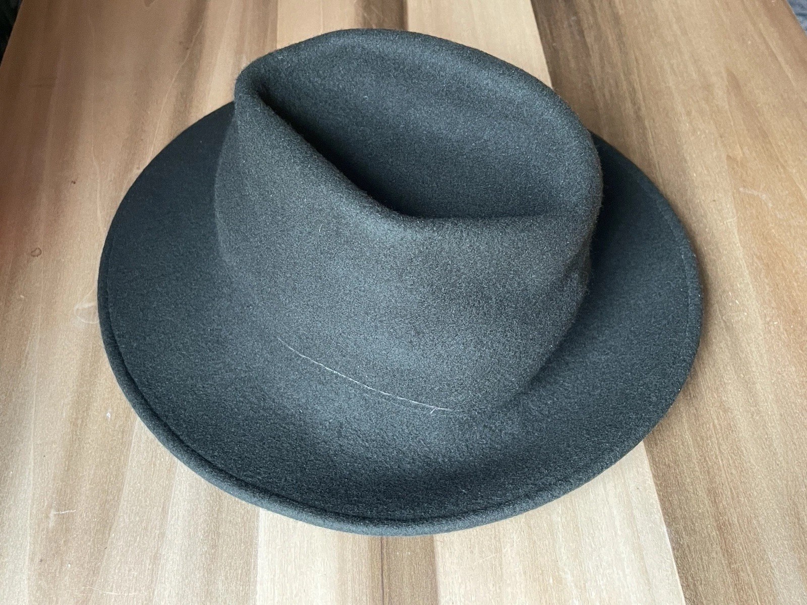 ORVIS Fedora Hat Dark Green Small ~6.75” Made in USA 100% Wool Felt Packable