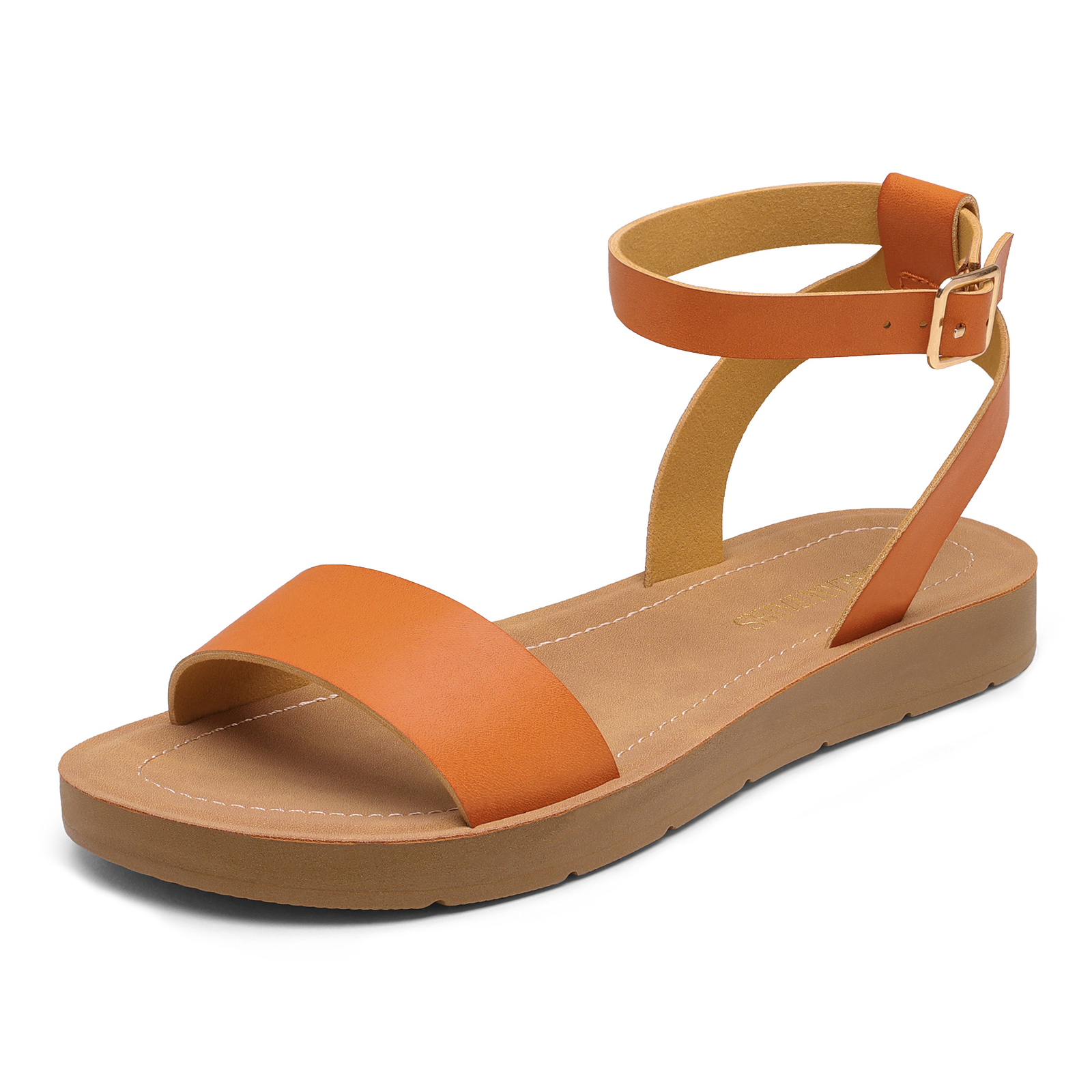Women Walking Sandals Ankle Strap Open Toes One Band Summer Flat Sandals