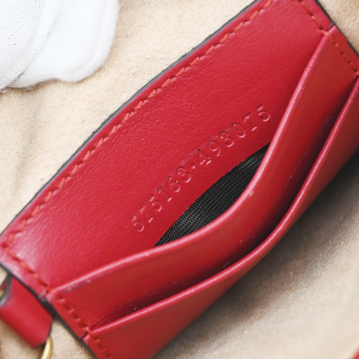 GUCCI GG Marmont Drawstring Chain Crossbody Shoulder Bag Leather Red GHW 84TA683