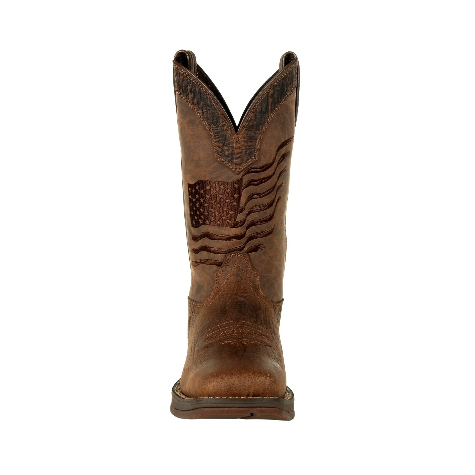 Durango Men’s Rebel Brown Distressed Flag Square Toe Boot DDB0314