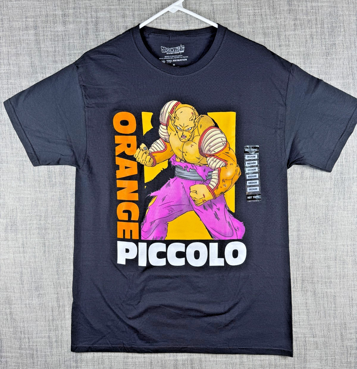 Size M – Toei Dragon Ball Z Orange Piccolo Character Graphic T-Shirt Black NWT