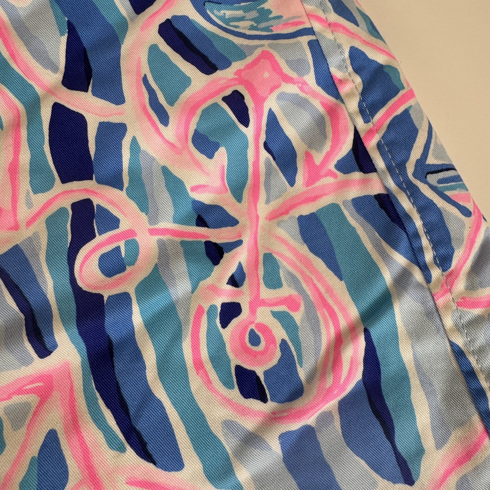 Lilly Pulitzer Mens Beaumont Stretch Shorts Blue Reel Nauti Anchor Size 42 x 8”