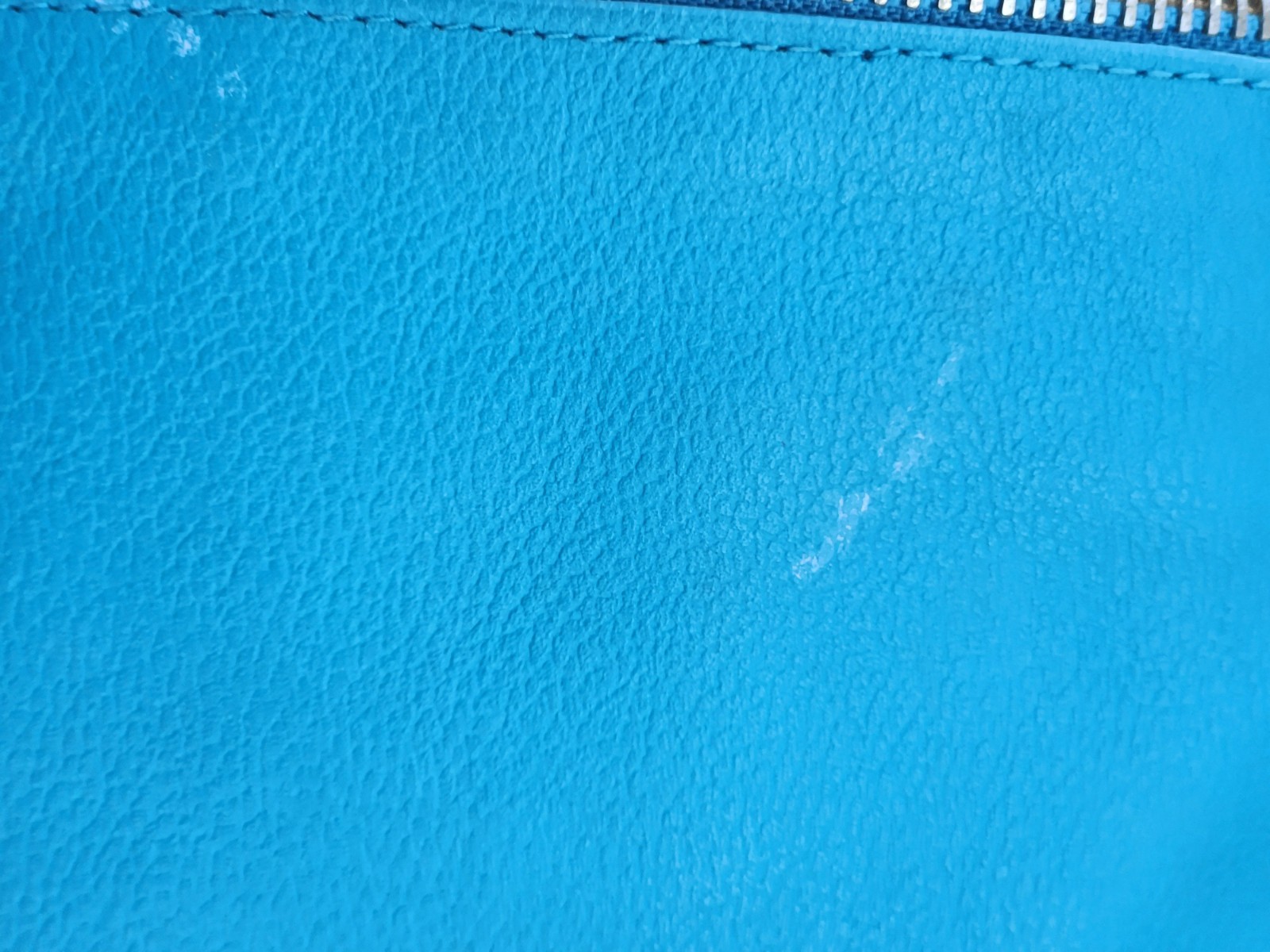 Old Navy Turquoise Zip Wristlet Clutch With A Silver Tone Ring Handle