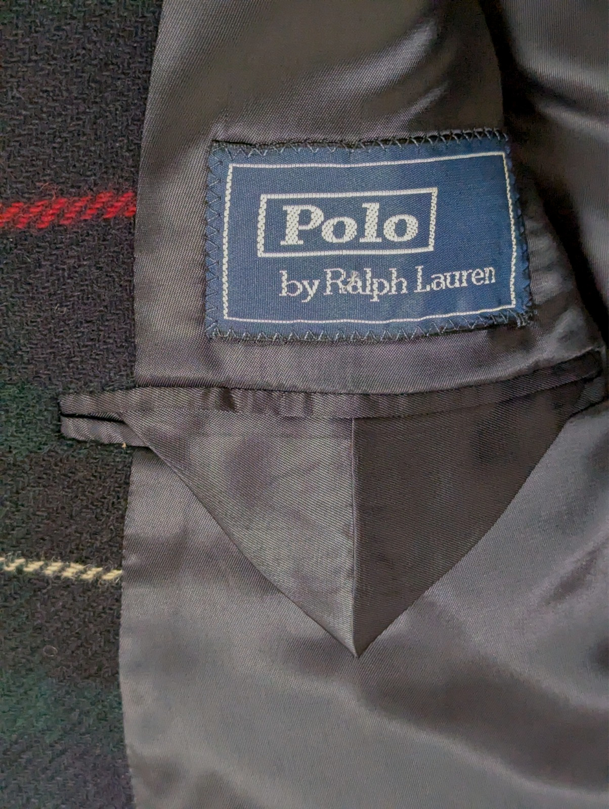 POLO Ralph Lauren Tailored Plaid Wool Suit Jacket, Velvet Collar, Size 48 R NEW