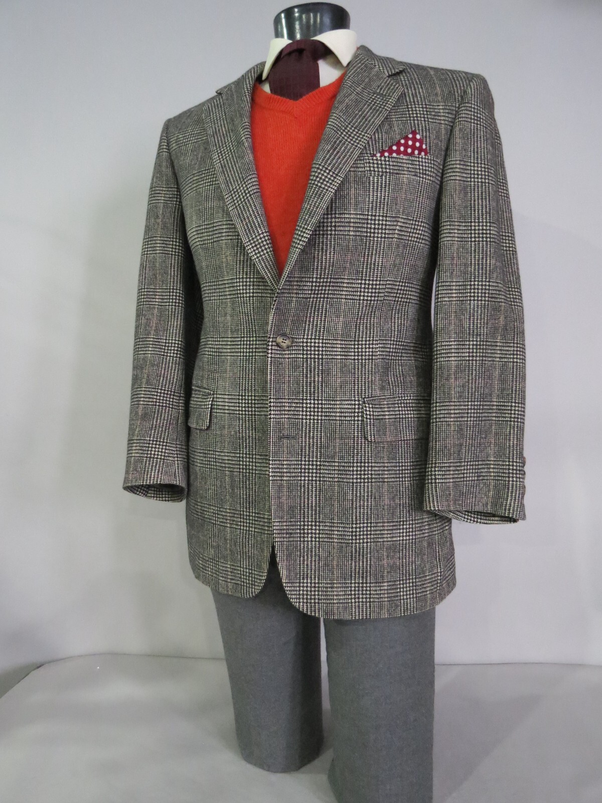 VTG Brooks Brothers EST 100% camel Hair hounds tooth check sport coat 42 L
