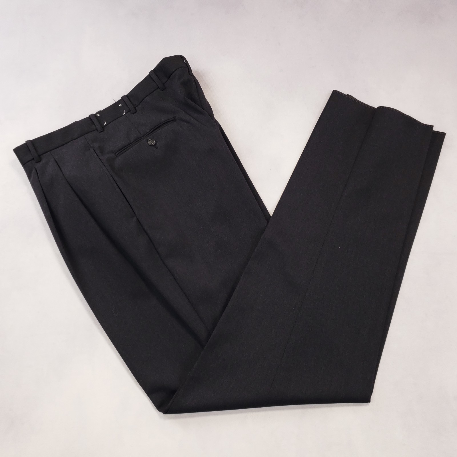 NEW Vintage Wool Trousers Mens 38 X 38 unhemmed Gray Pleated Dress Pants Canada