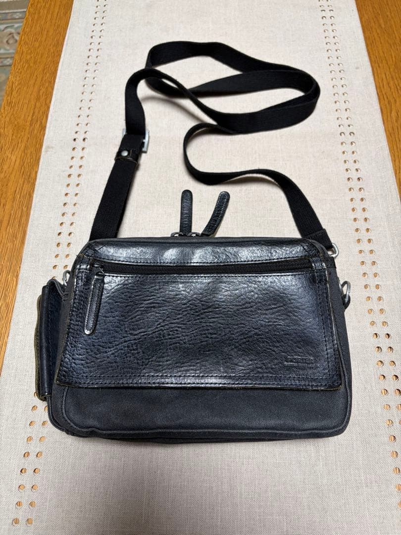 Porter Yoshida Field Shoulder Bag Leather Used Dark Brown 80cm Strap