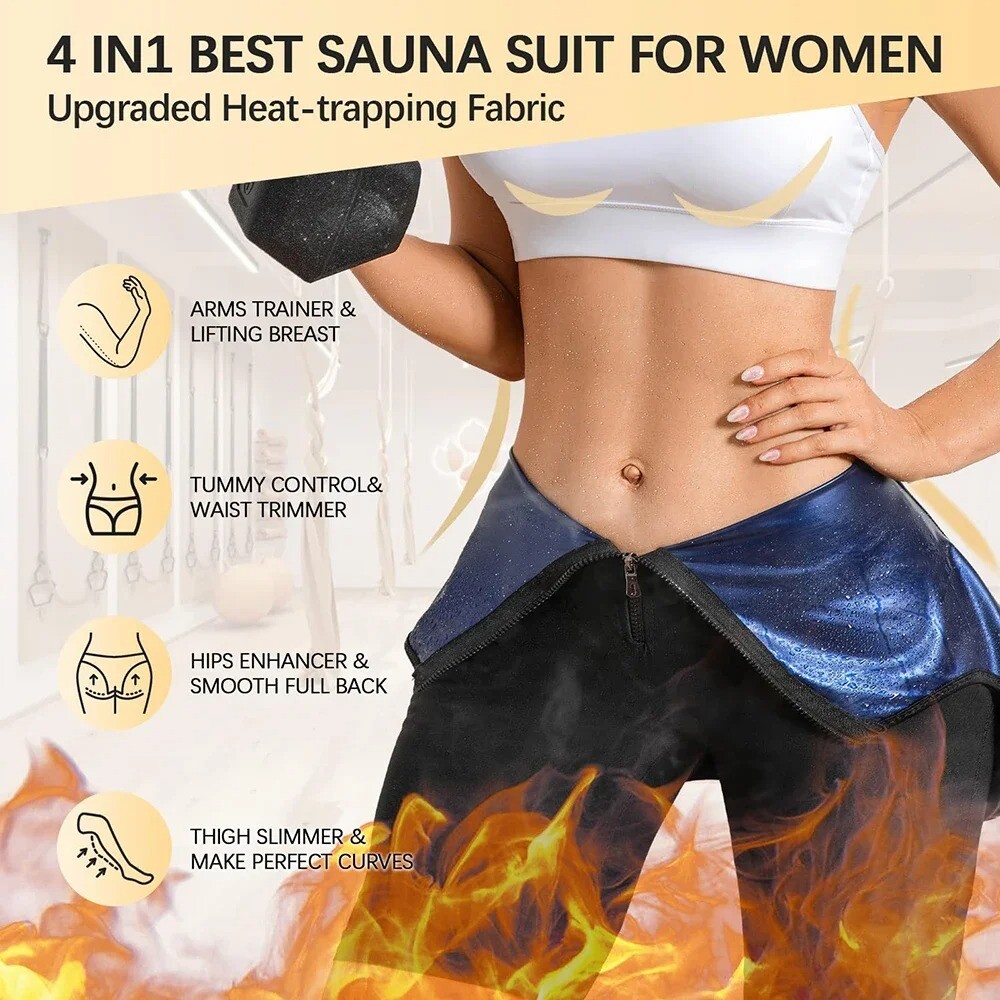 Women Body Shaper Sweat Sauna Suits Slimming Jumpsuit Sports Bodysuits Shapewear
