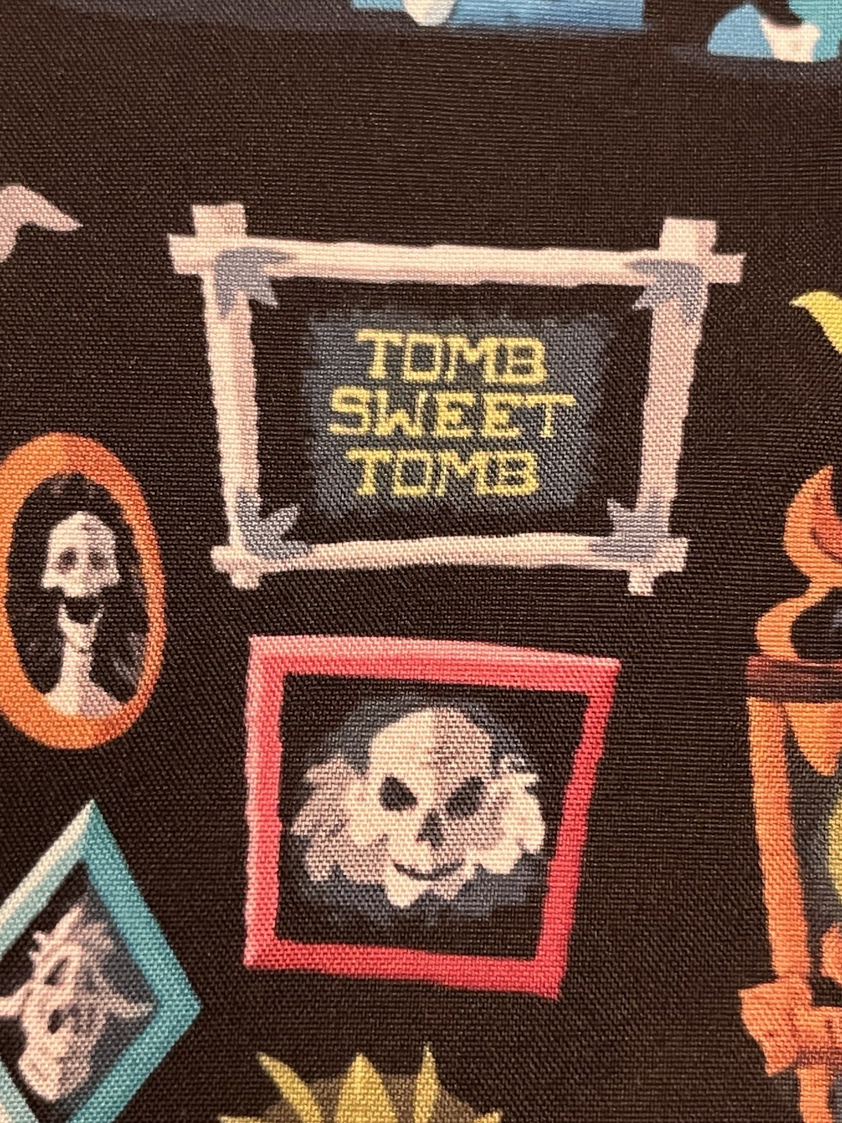 Garment One Mens SS Button Up Haunted Mansion Themed Shirt-Medium-Poly Spandex