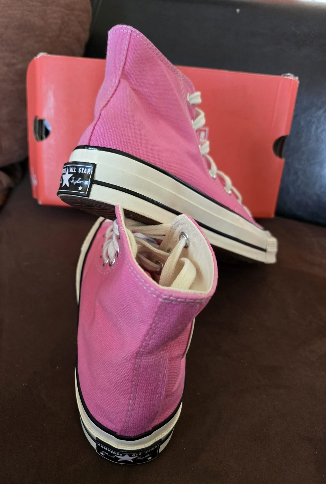 Converse Unisex Adult All Star ’70s High Top Sneakers – Pink, Size Men-5 Women-7