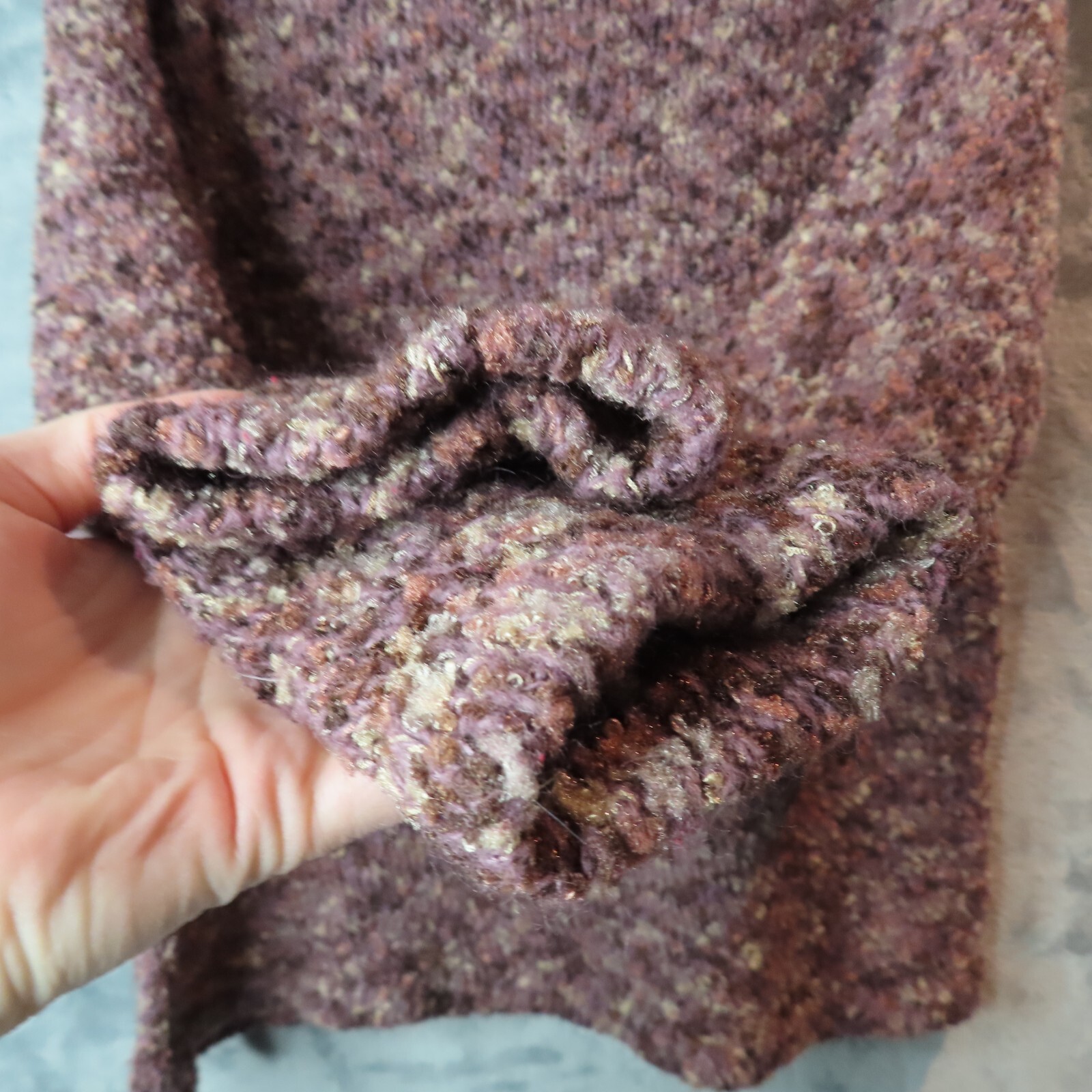 CEDAR CANYON Sweater Womens Large Purple Chunky Knit Wool Blend Outdoor VTG