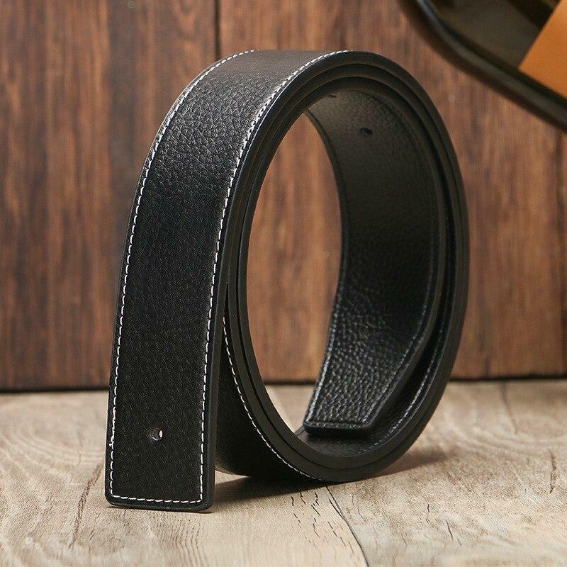 New Leather No Buckle For H 38mm Replacement Belt Men’s Strap Straps*