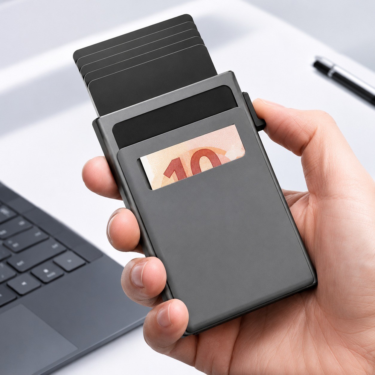 Men’s RFID Blocking Wallet Slim Minimalist Credit Card Holder Pop Up Wallet