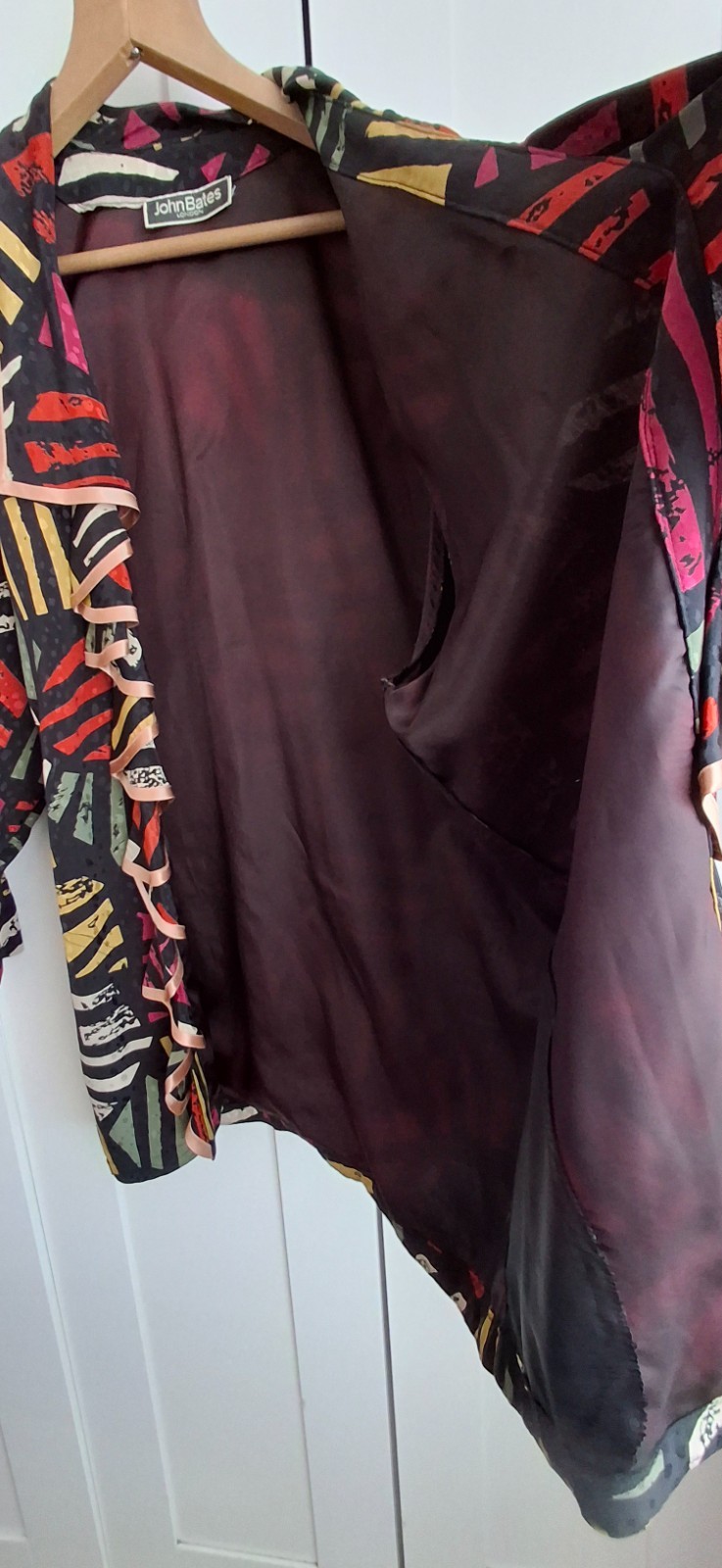 Vintage Designer John Bates London Jacket Ruffle Open Front Multicoloured Size L