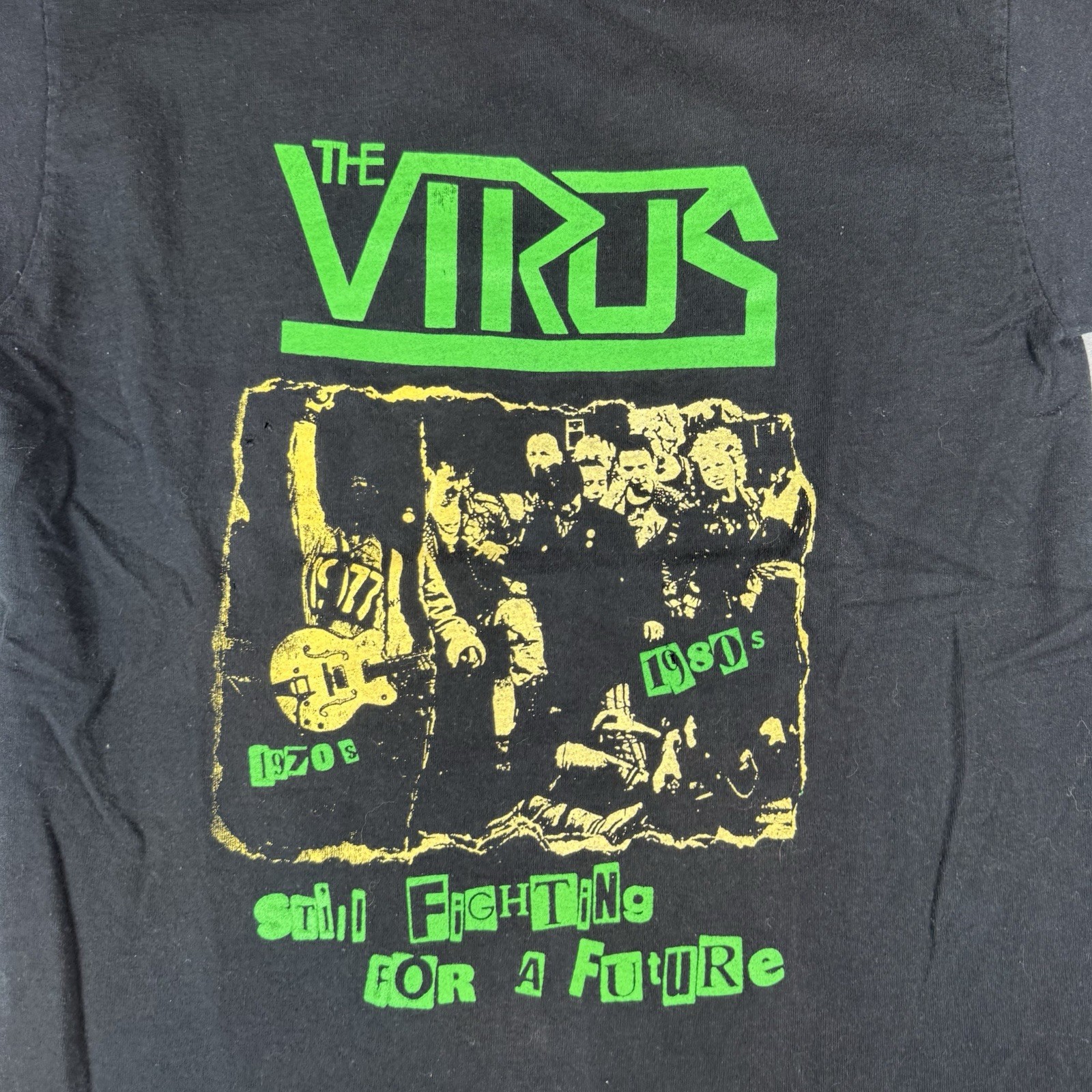 VTG 2003 Punk T-Shirt The Virus Another Wasted Night Tour Distressed Sz M Black