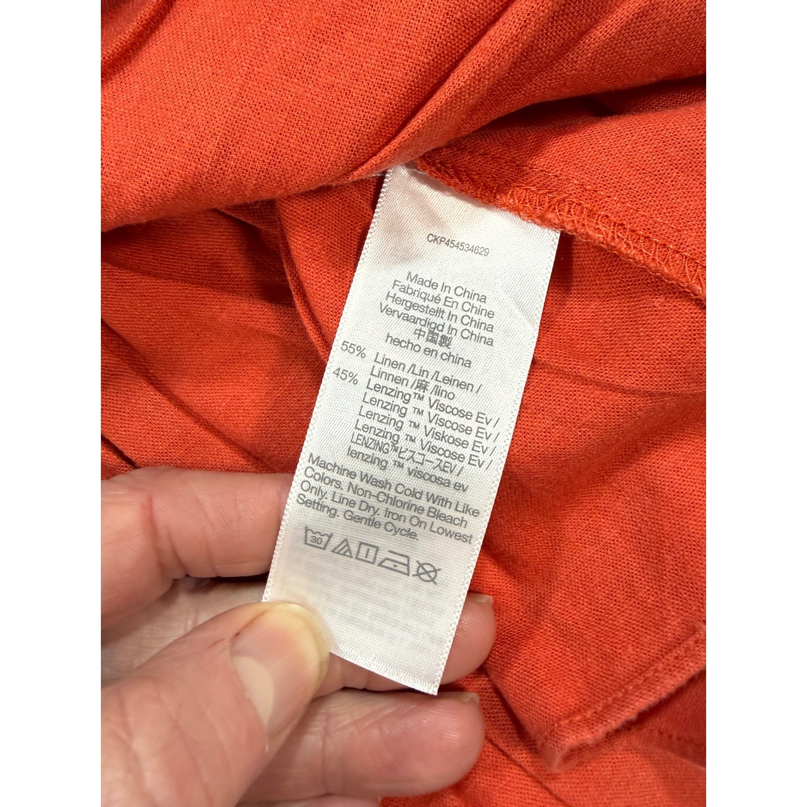 Madewell Ruffle Wrap Peplum Top Burnt Orange Linen Blend XS CKP454534629