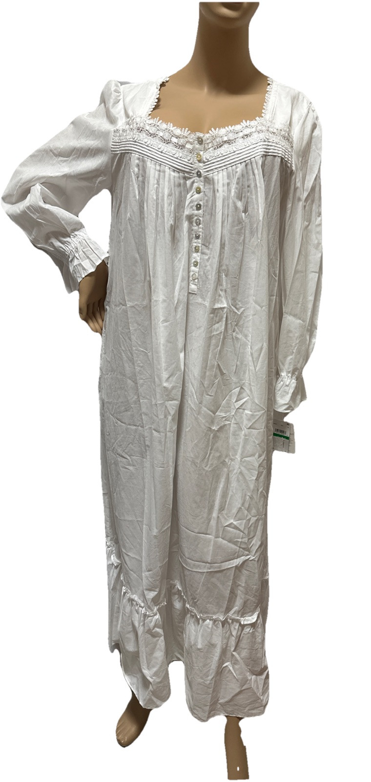 Eileen west nightgown Large Cotton Lawn Ballet With Pockets White