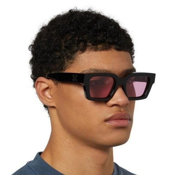 Off-White Men Sunglasses Black Pink Square OERI008 VIRGIL 1030 NEW AUTHENTIC