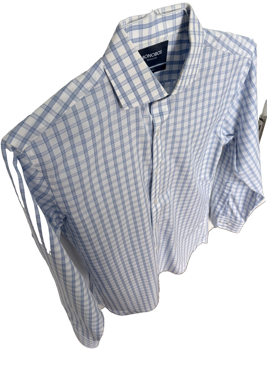 Bonobos Men Button Down Shirt Blue Check Slim Fit Size 15″-33″ -Taking Offers