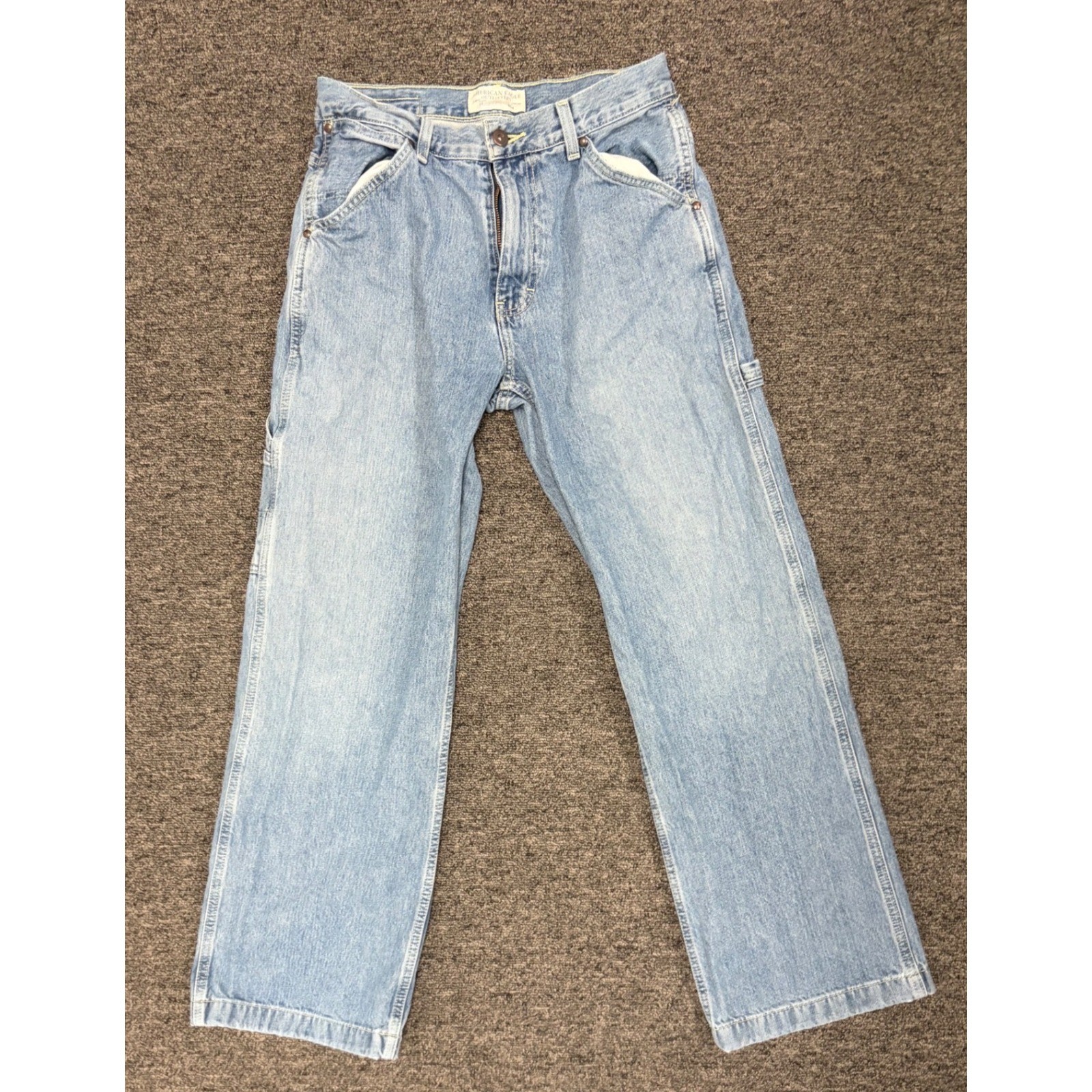American Eagle Outfitters Worker Jeans Mens 28×30 Light Wash Carpenter Wide Leg