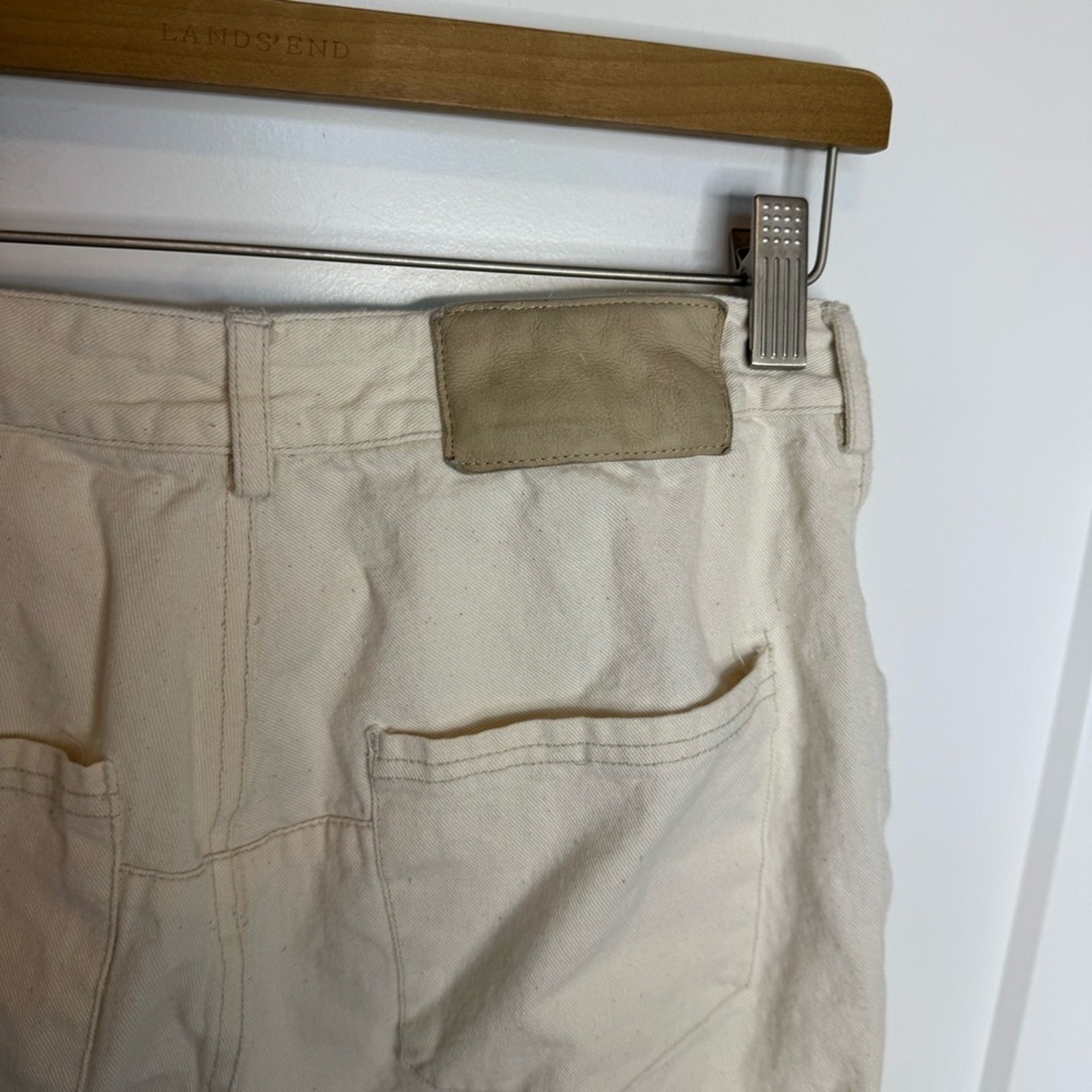 Kallmeyer Cream Cotton Denim High Rise Crop Straight Leg Relaxed Fit Jeans 6