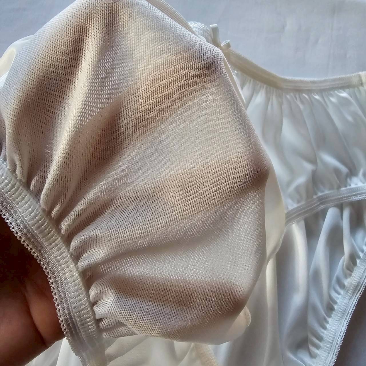 6 Plus Underwear Mid-Waist Panties Women Mens Briefs Nylon Silky Soft 2XL/White