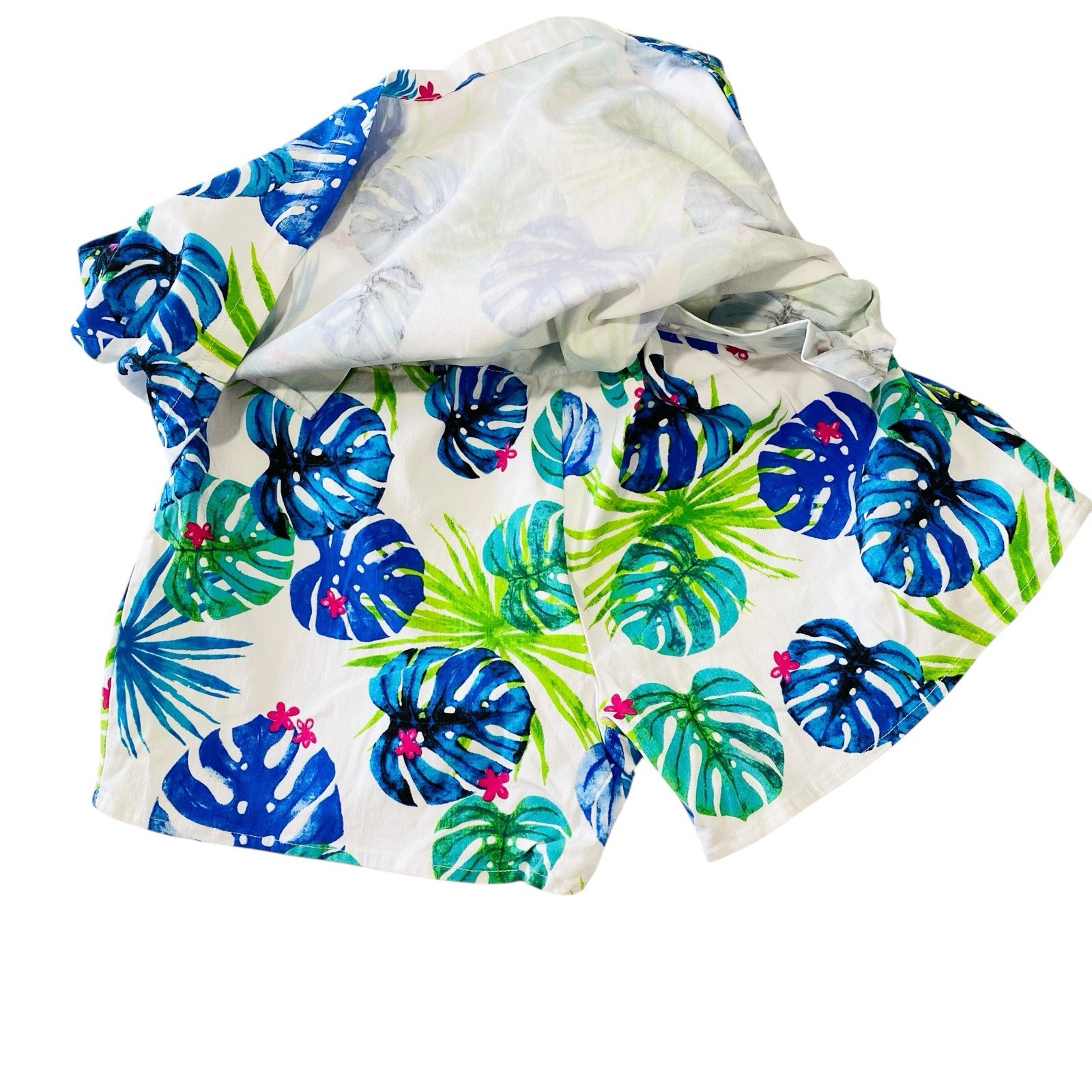 SARA STUDIO Tropical Skort Size Large Stretchy Pockets Comfort Travel Vacation