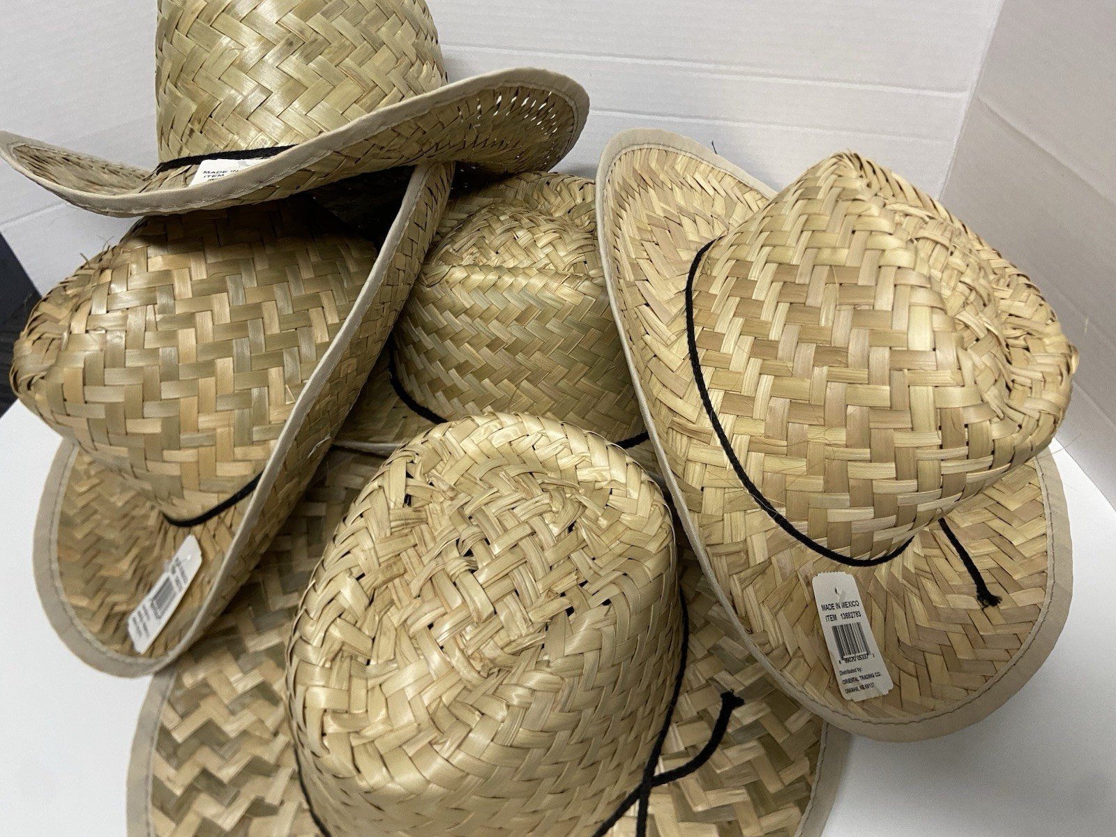 (5) Straw Hat Made In Mexico Outdoor Beach Party Wide Brim Safari Garden Rancher