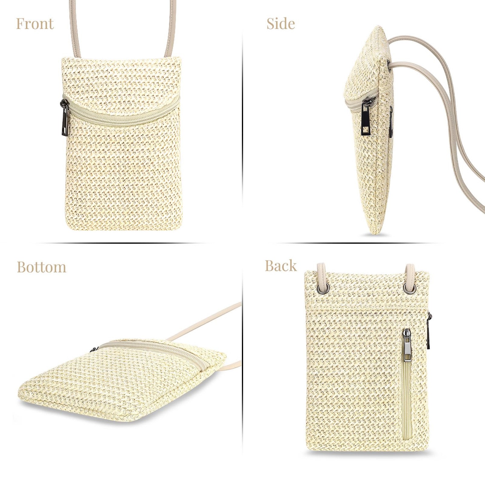 BBORGDC Straw Crossbody Phone Bag for Women, Small Woven Cell Phone Purse wit…