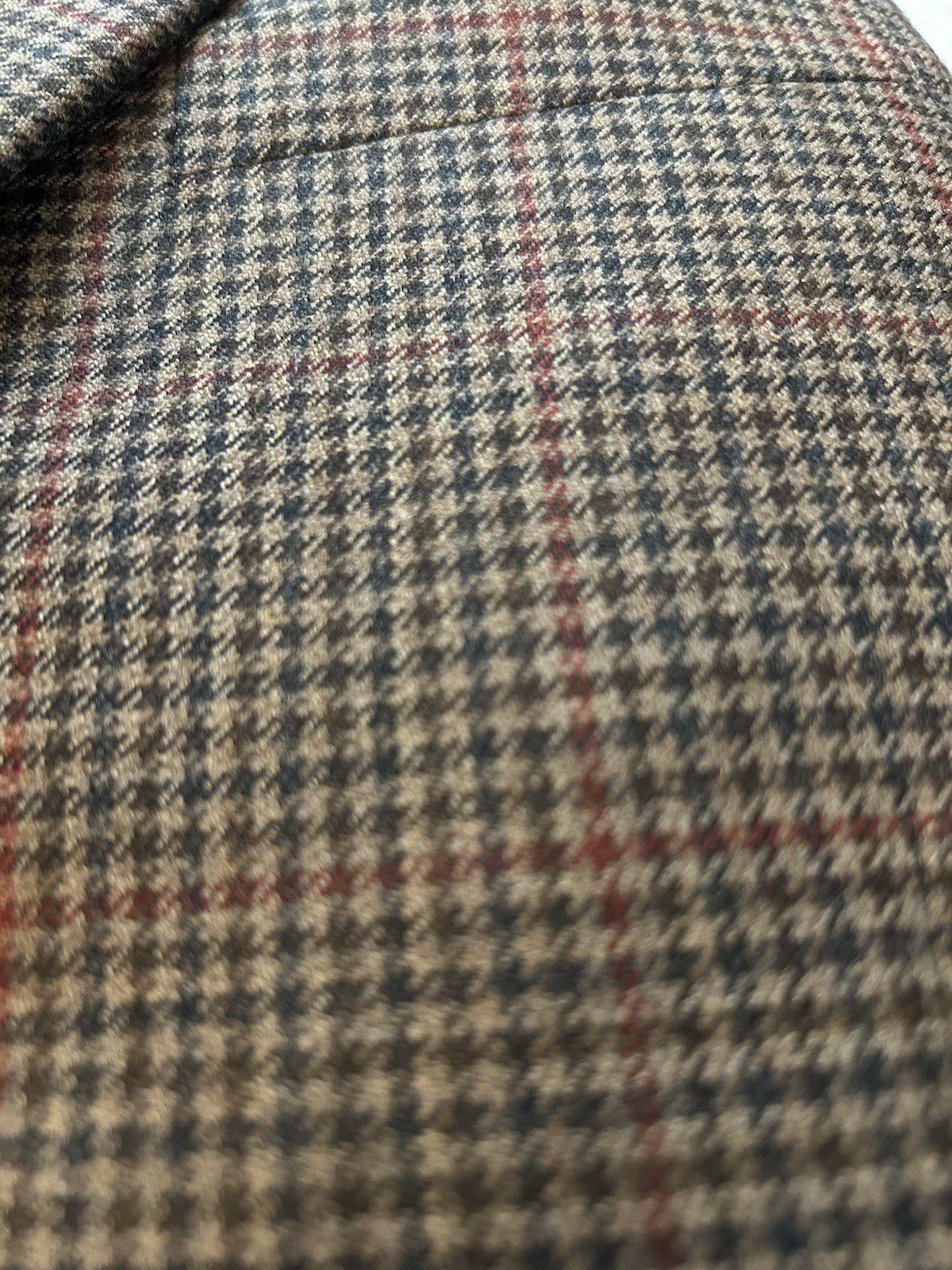 Brooks Brothers Madison Fit Blazer Mens 46L Brown Hounds Tooth Check Tweed