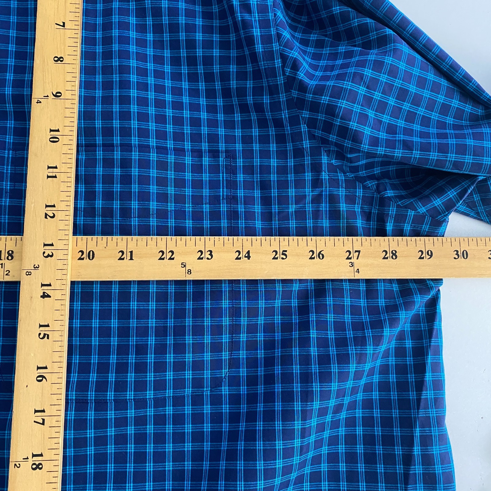 Rochester Egyptian Cotton Non-Iron Plaid Button Shirt Mens 19 36/37 Tall