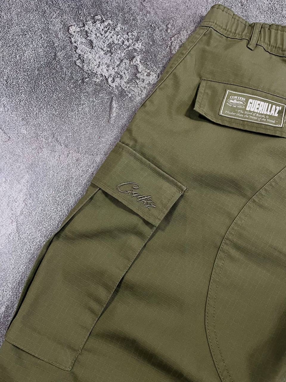 Corteiz Guerillaz Men’s Cargo Pants Tonal Khaki Size XL