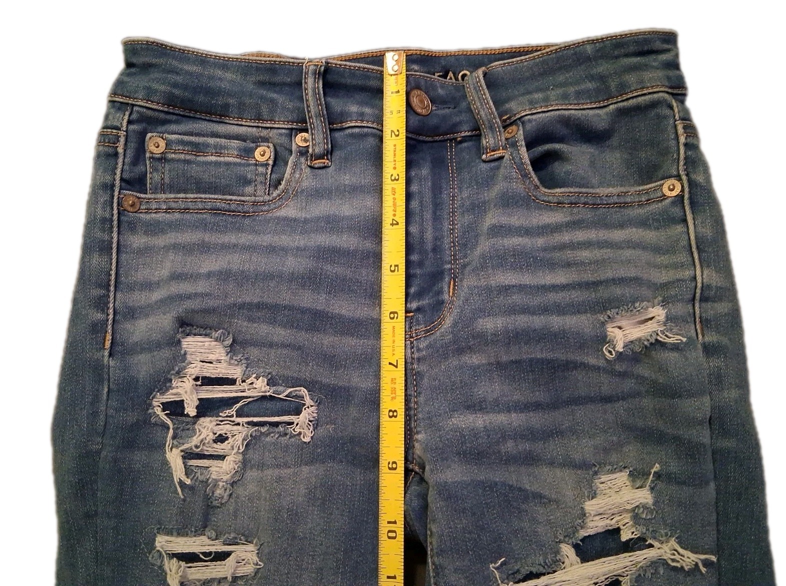 American Eagle Next Level Jeans Womens 2 Distressed High Rise Jegging Stretch