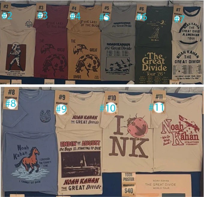 HOT Custom Noah Kahan Great Divide Tour Shirt 2026 North American Reprint
