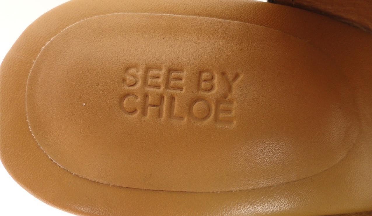 See by Chloe Black Leather Sandals Heels UK7 40 US10 new