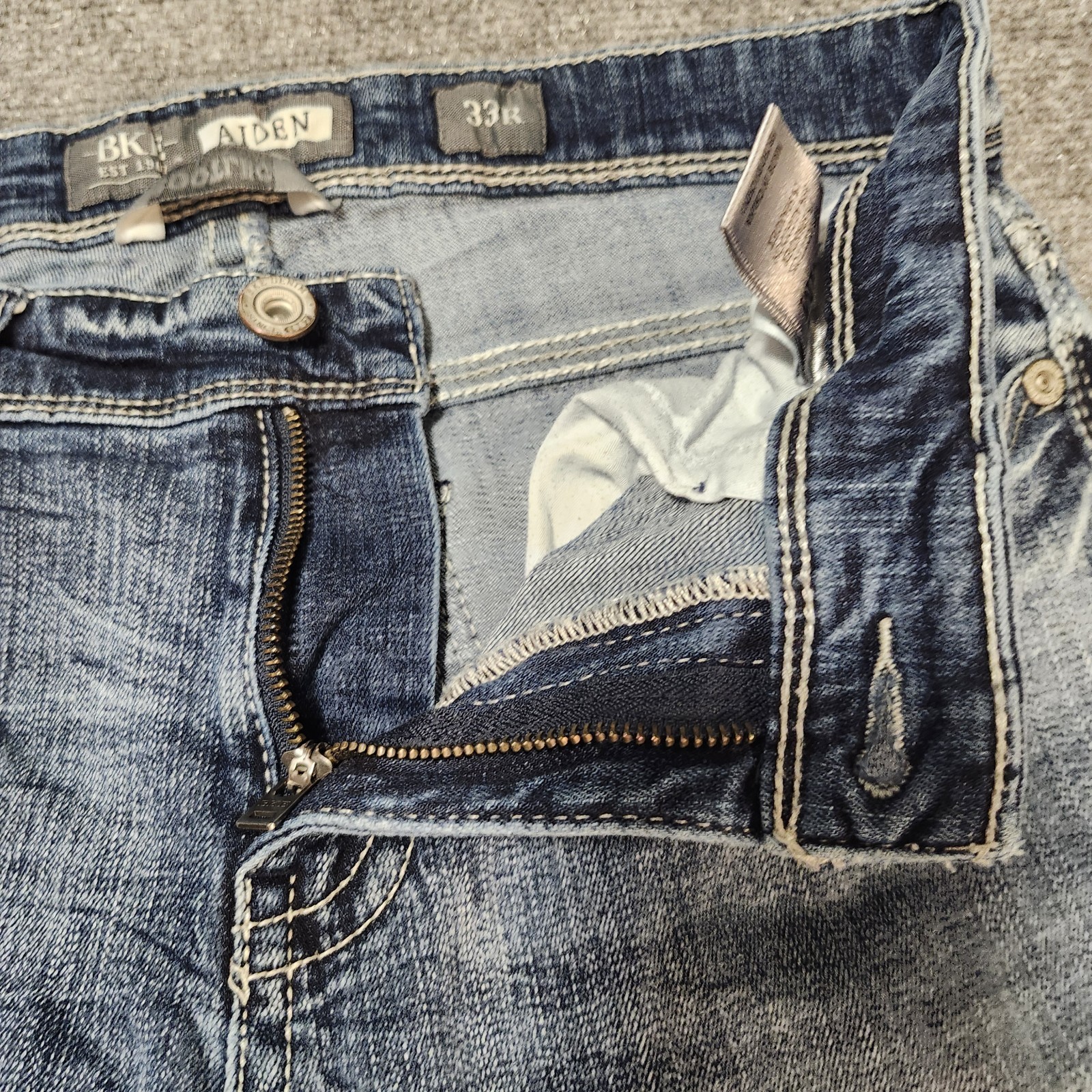 BKE Aiden Jeans Mens 33×31 Blue Bootleg Stretch Denim Rodeo Cowboy