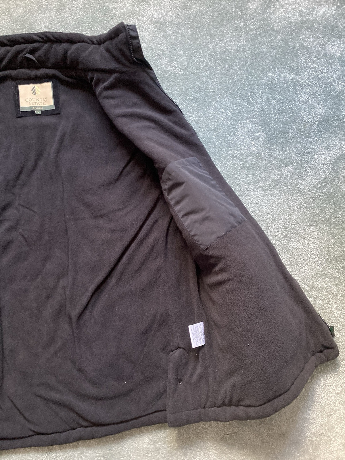 Country Estate Mens Large Size Black Full Zip Puffer Bodywarmer with Logos NEW