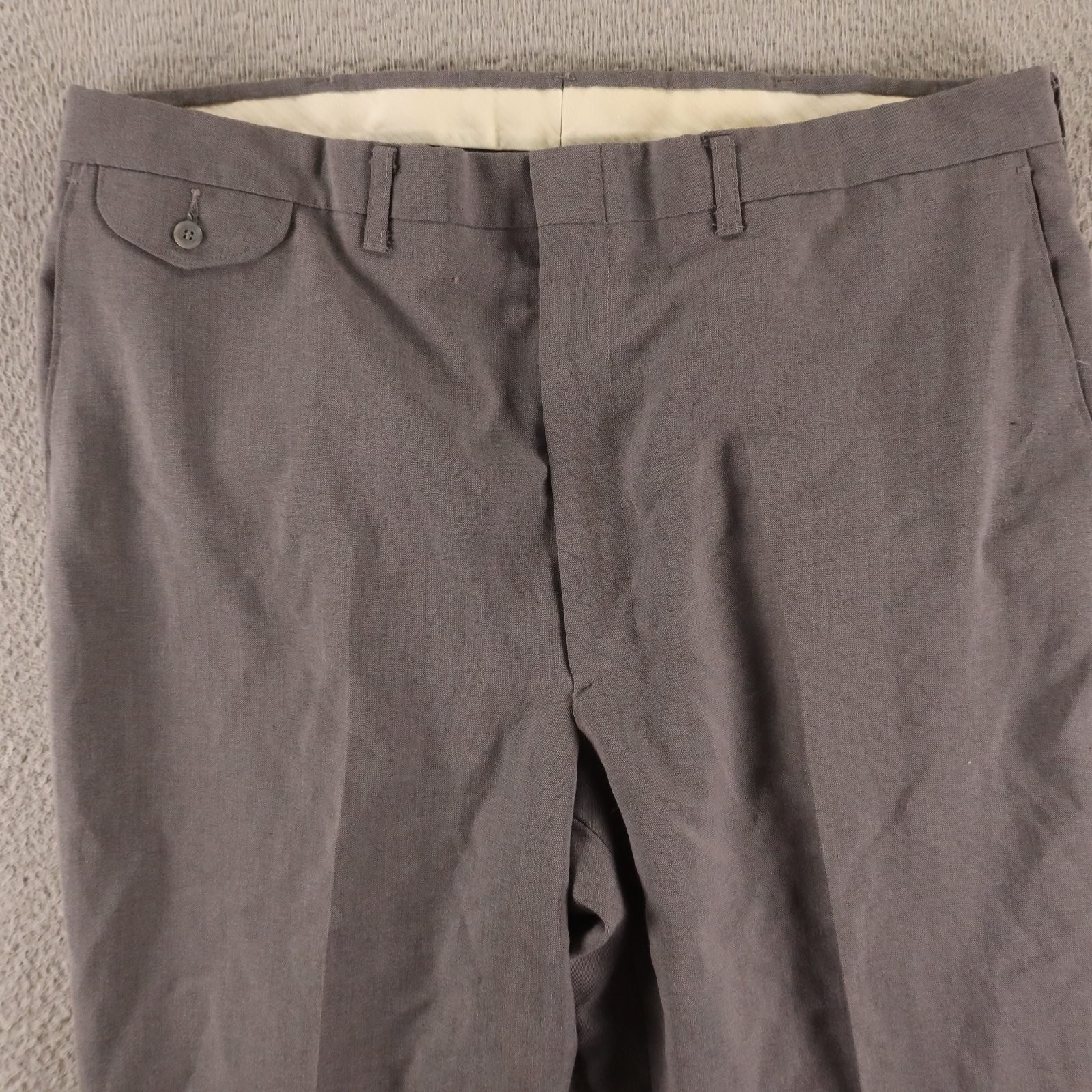 VTG Haggar Pants Mens 36×29 Gray Polyester Dacron Polyester Worsted Wool