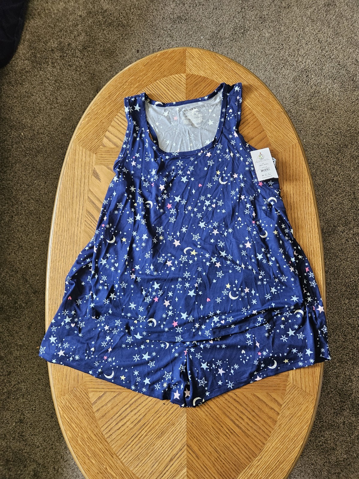Joyspun Pajama Set Moon And Stars Theme Blue Plus Size 2XL New With Tags