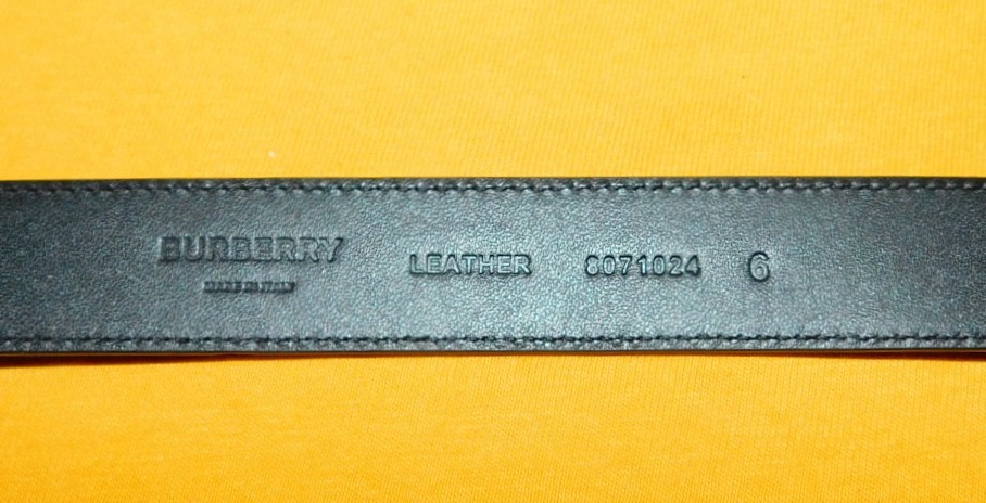 WOMEN’S BURBERRY MADE IN ITALY BLACK LEATHER SLIM BELT SIZE 6 – 30/75cm..