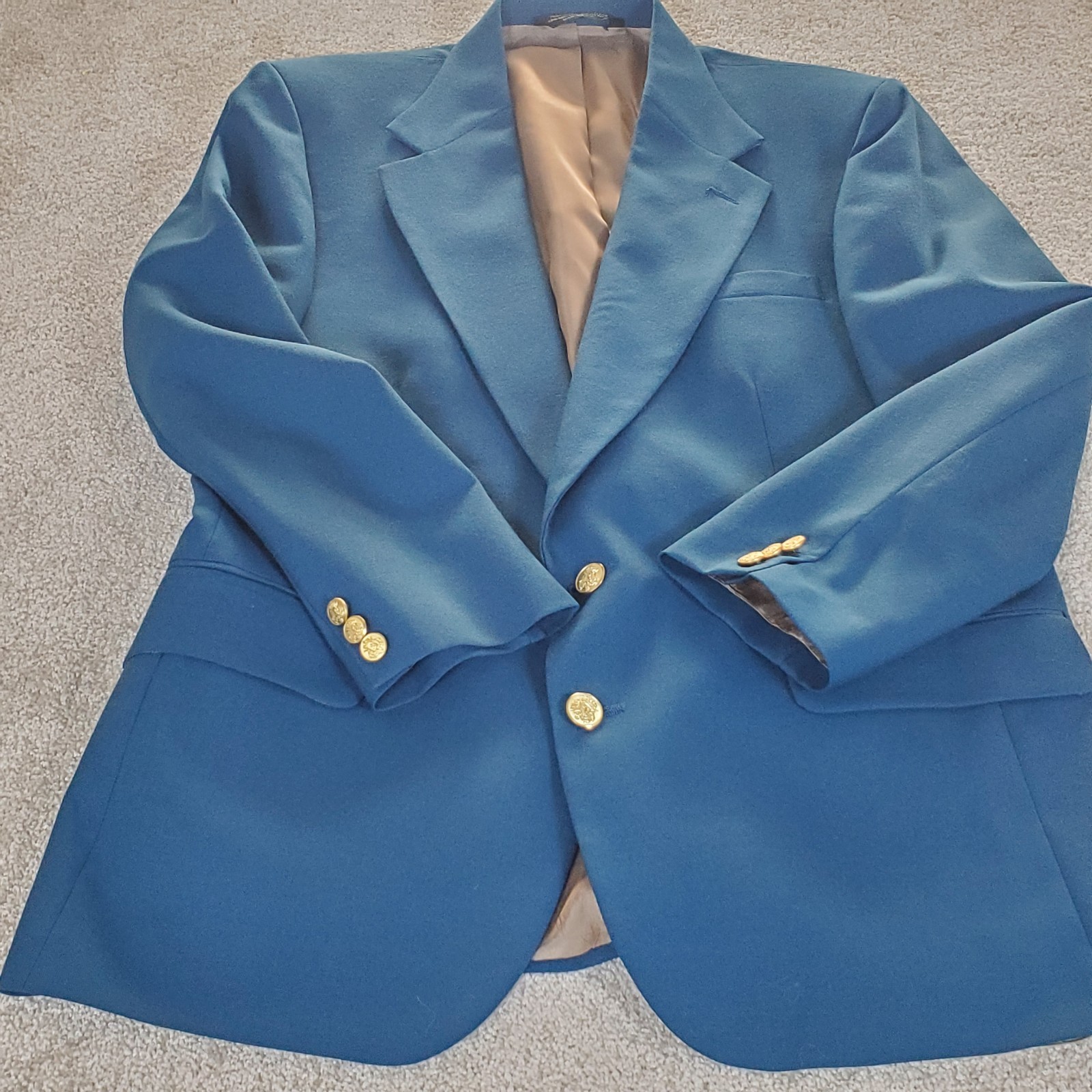 Tailors Row by Deansgate Blazer Size 41 R Teal Green Sports Coat Jacket Wool