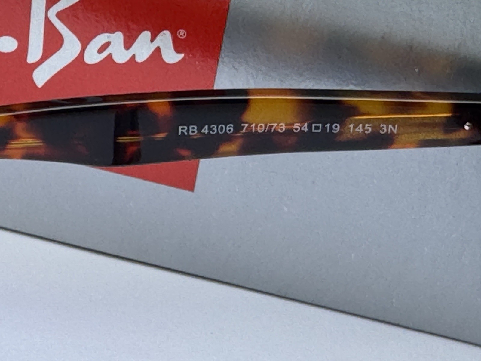 NEW Ray-Ban RB4306 710/73 Polished Light Havana/B-15 Brown Sunglasses 54mm