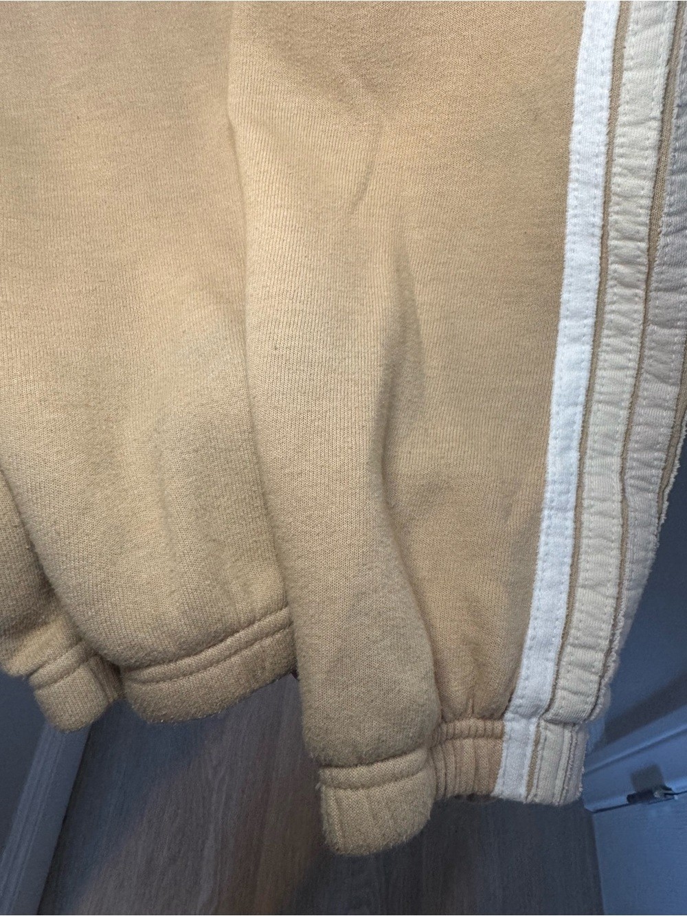 Aviator Nation 5 Stripe Sweatpants in a Sand Tan color