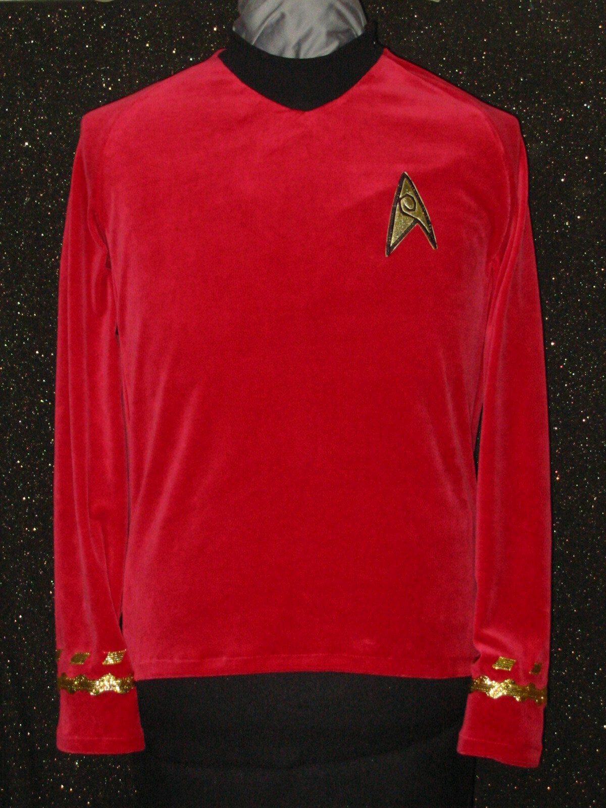 CUSTOM-MADE RED FIVE STAR COSTUMES Trek Uniform Shirt COSPLAY TOP ANYSIZE Mens