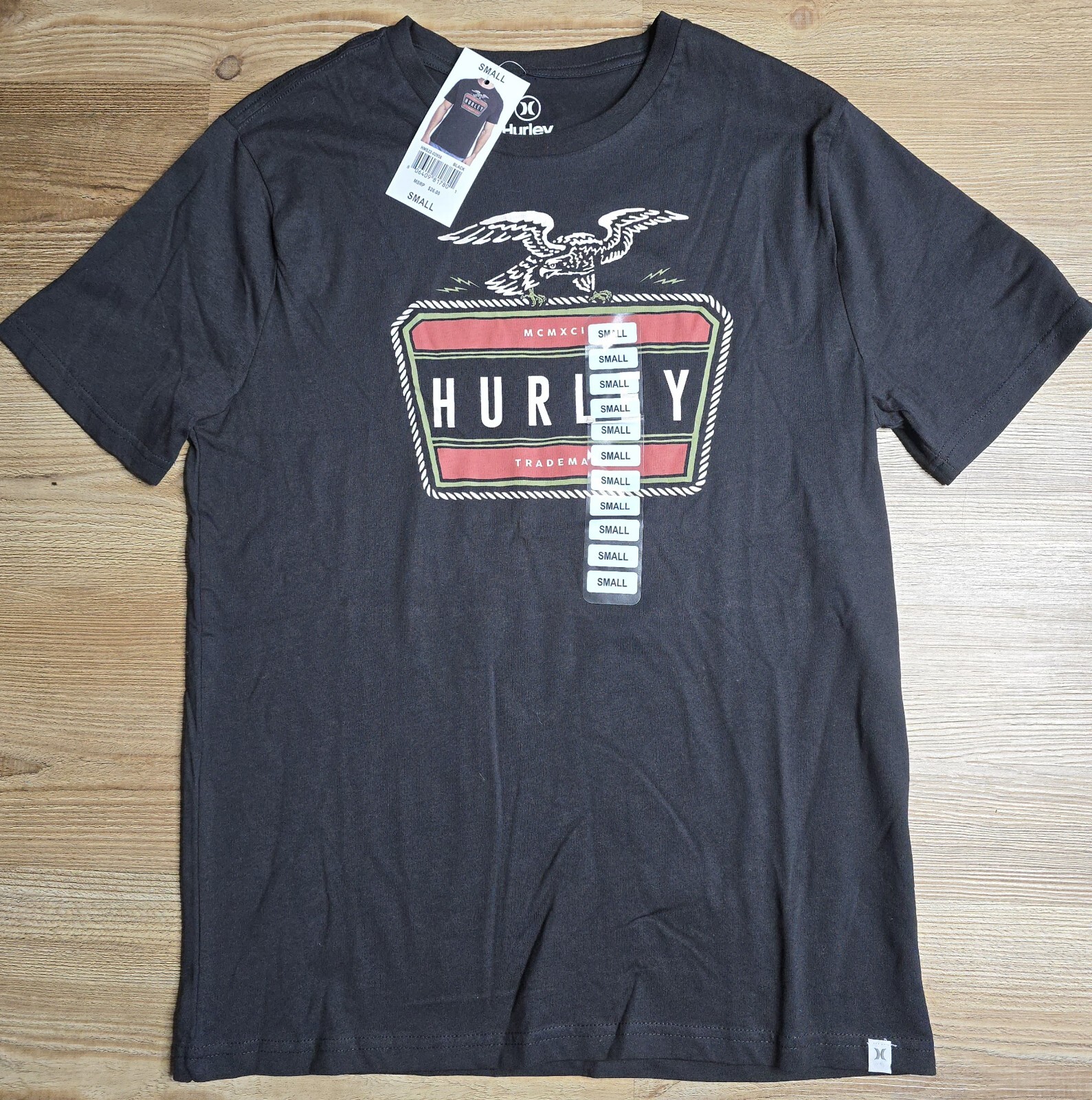 Hurley Men’s Small Black Graphic T-Shirt Short Sleeve Crew Neck NWT