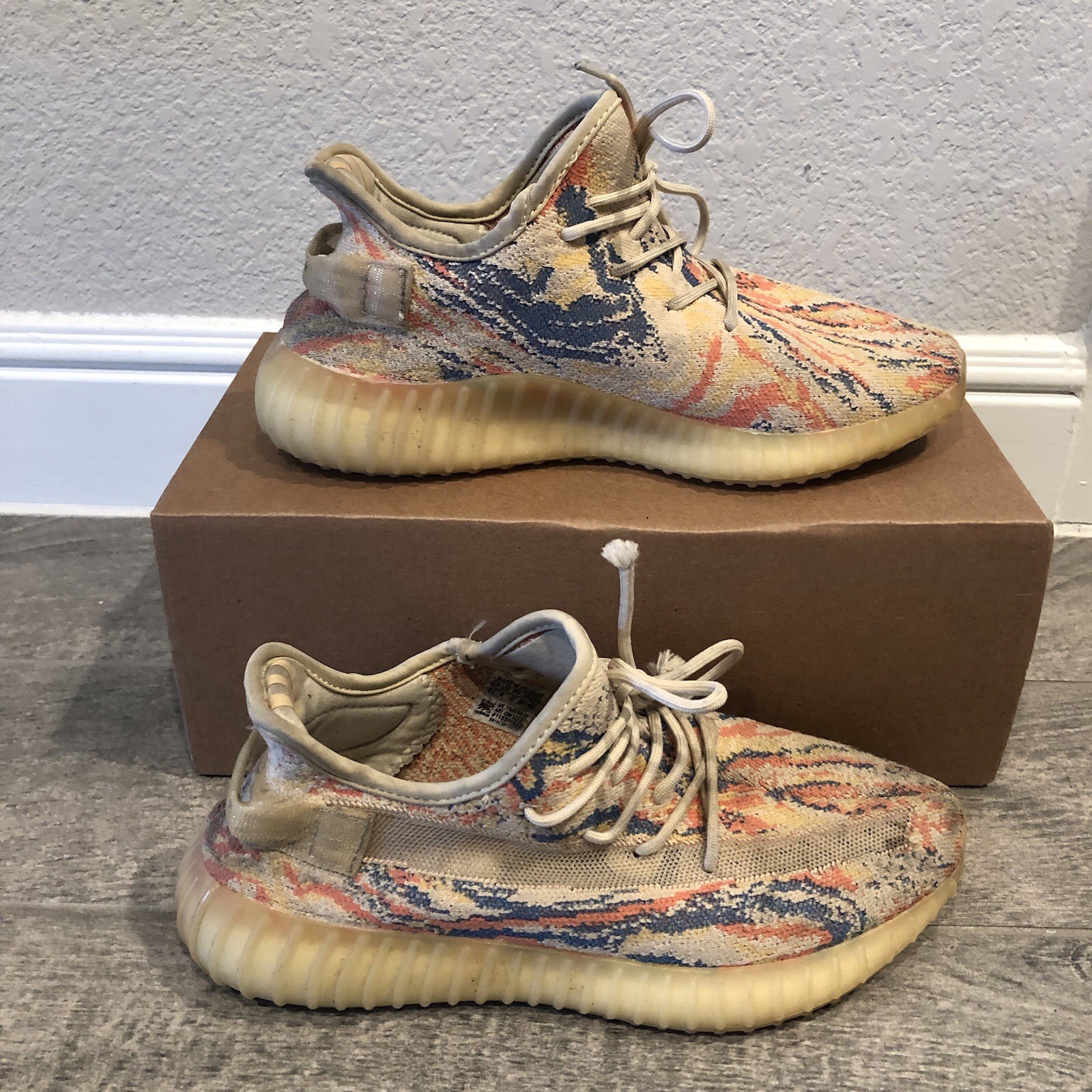 Adidas Yeezy Boost 350 V2 MX Oat Blue Orange Suede Sneakers Men’s Shoes Size 8.5